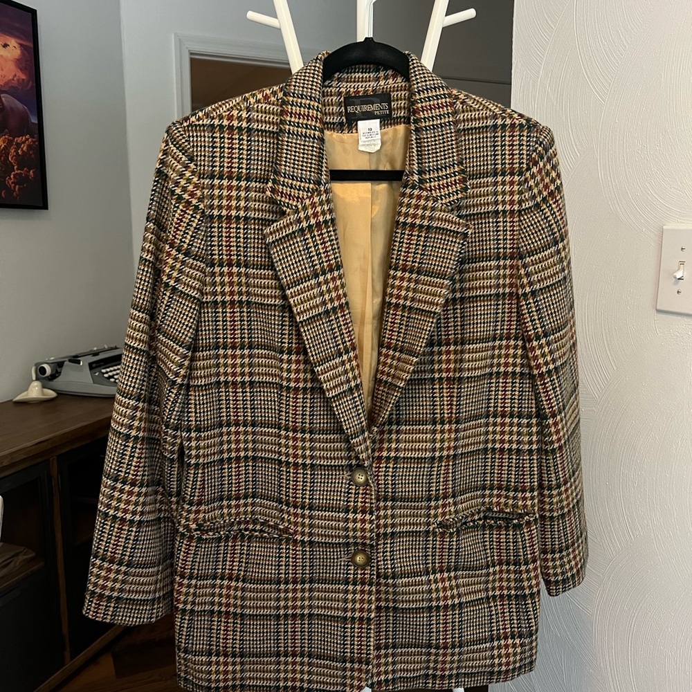 Women's Wool Plaid Blazer